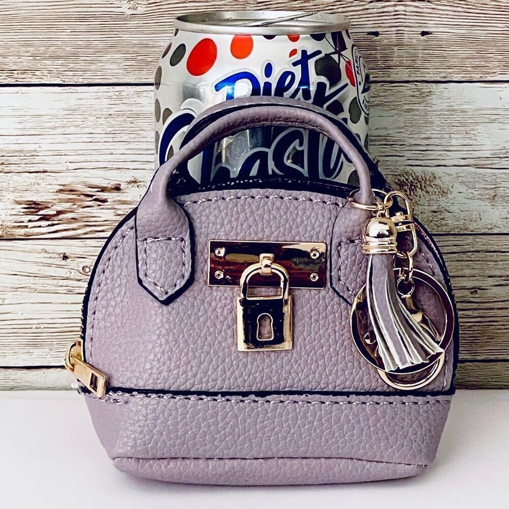 NWT Gorgeous Purple Pu Leather Purse Bag Charm Lobster Keyring Keyring Keyholder - Picture 9 of 16